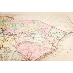 Gravure de 1857 - État de Caroline du Sud - Carte ancienne - 5