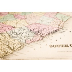 Gravure de 1857 - État de Caroline du Sud - Carte ancienne - 9