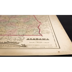 Gravure de 1857 - État américain d'Alabama - Carte ancienne - 3