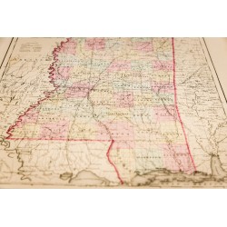 Gravure de 1857 - État américain du Mississipi - Carte ancienne - 4
