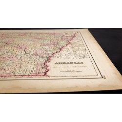 Gravure de 1857 - État américain de l'Arkansas - Carte ancienne - 3