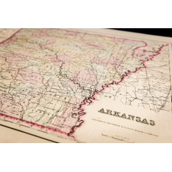 Gravure de 1857 - État américain de l'Arkansas - Carte ancienne - 7
