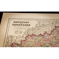 Gravure de 1857 - État américain Kentucky & Tennessee - 3