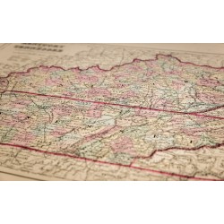Gravure de 1857 - État américain Kentucky & Tennessee - 5