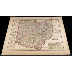 Gravure de 1857 - État américain de l'Ohio - Carte ancienne - 2