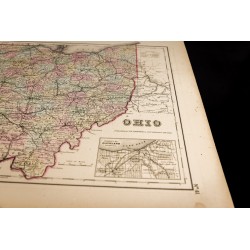 Gravure de 1857 - État américain de l'Ohio - Carte ancienne - 3