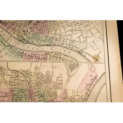 Gravure de 1857 - Pittsburgh, Allegheny et Cincinnati - Plans anciens - 4