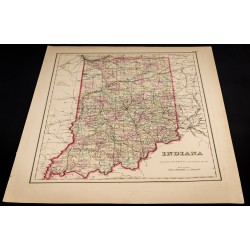 Gravure de 1857 - État américain de l'Indiana - Carte ancienne - 2