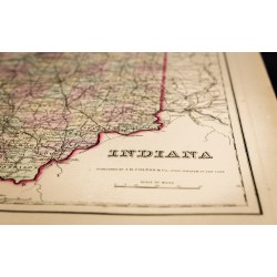 Gravure de 1857 - État américain de l'Indiana - Carte ancienne - 4