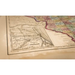 Gravure de 1857 - État américain de l'Illinois - Carte ancienne - 4