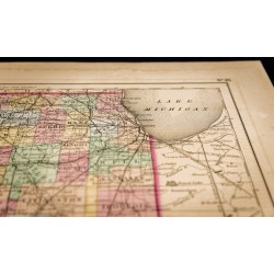 Gravure de 1857 - État américain de l'Illinois - Carte ancienne - 5