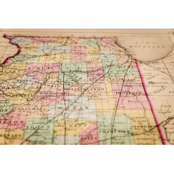 Gravure de 1857 - État américain de l'Illinois - Carte ancienne - 6