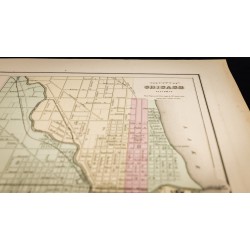 Gravure de 1857 - St Louis & Chicago - Plans anciens USA - 5