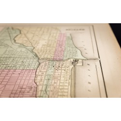 Gravure de 1857 - St Louis & Chicago - Plans anciens USA - 7