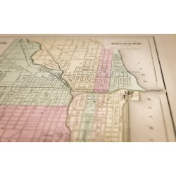 Gravure de 1857 - St Louis & Chicago - Plans anciens USA - 8