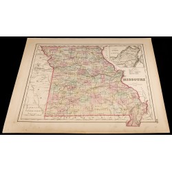 Gravure de 1857 - État américain du Missouri - Carte ancienne - 2