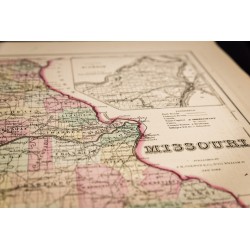 Gravure de 1857 - État américain du Missouri - Carte ancienne - 5