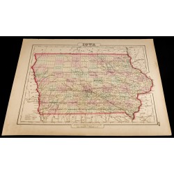 Gravure de 1857 - État américain de l'Iowa - Carte ancienne - 2