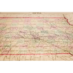 Gravure de 1857 - État américain de l'Iowa - Carte ancienne - 3