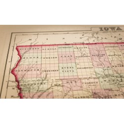 Gravure de 1857 - État américain de l'Iowa - Carte ancienne - 7