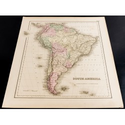 Gravure de 1857 - Carte ancienne d'Amérique du Sud - 2
