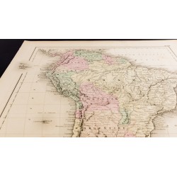 Gravure de 1857 - Carte ancienne d'Amérique du Sud - 6