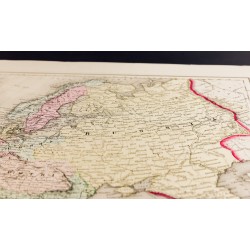 Gravure de 1857 - Carte ancienne d'Europe - 6