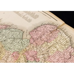 Gravure de 1857 - Grande carte ancienne d'Angleterre - 3