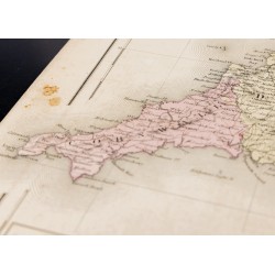Gravure de 1857 - Grande carte ancienne d'Angleterre - 8