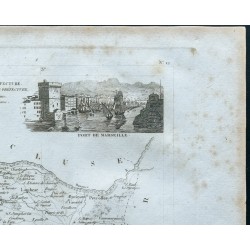 Gravure de 1830 - Carte ancienne des Bouches-du-Rhône - 3