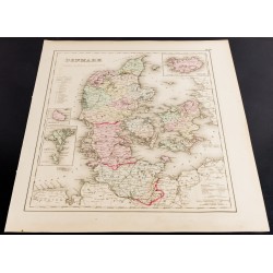 Gravure de 1857 - Carte ancienne du Danemark - 2