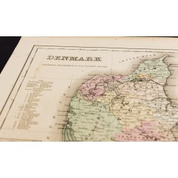 Gravure de 1857 - Carte ancienne du Danemark - 4