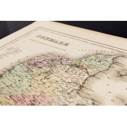Gravure de 1857 - Carte ancienne du Danemark - 9