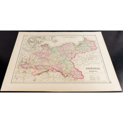 Gravure de 1857 - Carte ancienne de la Prusse - 2