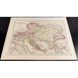 Gravure de 1857 - Carte ancienne de l'Empire d'Autriche - 2