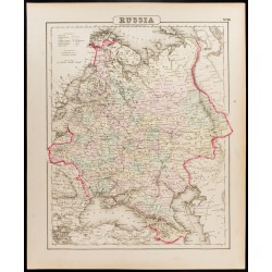 Gravure de 1857 - Carte ancienne de la Russie - 1
