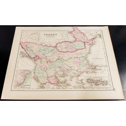Gravure de 1857 - Carte de la Turquie européenne - 2