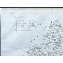 Gravure de 1830 - Carte ancienne de la Charente - 2