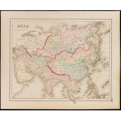 Gravure de 1857 - Asie - Carte ancienne - 1