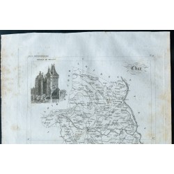 Gravure de 1830 - Carte ancienne du Cher - 2