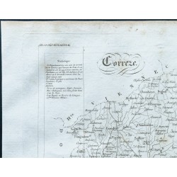 Gravure de 1830 - Carte ancienne de la Corrèze - 2