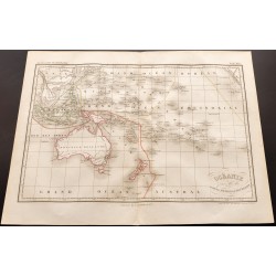 Gravure de 1847 - Carte de l'Océanie - 2