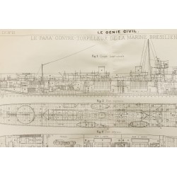 Gravure de 1909 - Plan du Para contre torpilleur - 3
