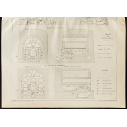 Gravure de 1909 - Plan ancien d'usine à gaz et gazogènes. - 3