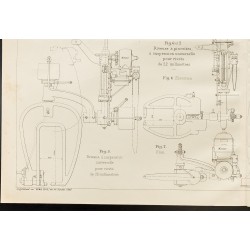 Gravure de 1909 - Plan ancien de riveuses électro-hydrauliques - 4
