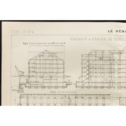 Gravure de 1908 - Magasins à grains de Tempelhof - 2