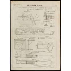 Gravure de 1909 - Plan ancien d'une usine hydro-électrique - 1