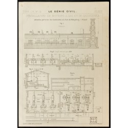 Gravure de 1909 - Moteur à gaz et gazogènes - 1