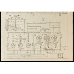 Gravure de 1909 - Moteur à gaz et gazogènes - 3