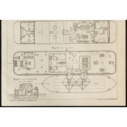 Gravure de 1909 - Plan ancien d'une déchargeuse à succion - 3